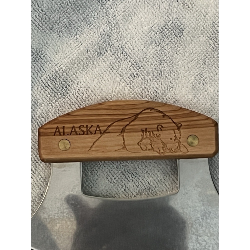 Ulu Factory Alaska Ulu Knife & Hardwood Cutting Board Set w/ Box Anchorage - Picture 4 of 7